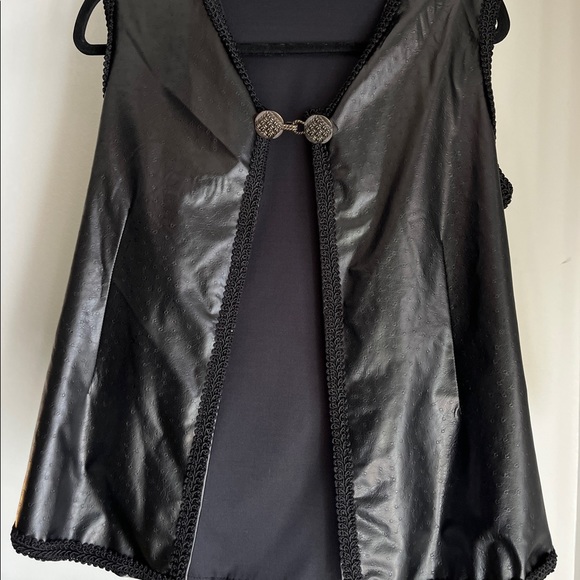 VINTAGE Leather Vest with hook clip - Picture 3 of 3